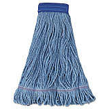 Super Loop Wet Mop Head, Cotton/Synthetic Fiber, 5" Headband, X-Large Size, Blue, 12/Carton (504BL)