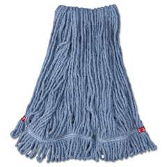 Rubbermaid Commercial Web Foot Wet Mop Head, Shrinkless, Cotton/Synthetic, Blue, Medium, 6/Carton (A212BLU)