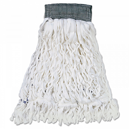 Clean Room Maintenance Mop Head, Rayon, Loop-End, Medium, White, 12/Carton (T300)