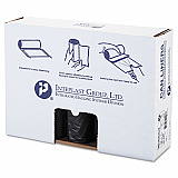 Low-Density Commercial Can Liners, 60 gal, 1.4 mil, 38" x 58", Black, Interleaved Roll, 20 Bags/Roll, 5 Rolls/Carton (SLW3858SHK)