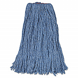Non-Launderable Cotton/Synthetic Cut-End Blend Mop Head, 24 oz, 1" Band, Blue, 12/Carton (F51812BLU)