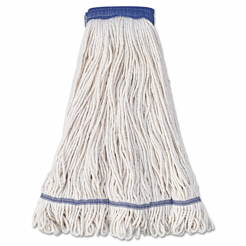 Super Loop Wet Mop Head, Cotton/Synthetic Fiber, 5" Headband, X-Large Size, White, 12/Carton (504WH)