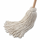 Handle/Deck Mop, #32 White Cotton Head, 54" Natural Wood Handle, 6/Pack (132C)