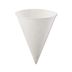 Konie Rolled Rim, Poly Bagged Paper Cone Cups, 4oz, White, 5000/carton (40KBRCT)