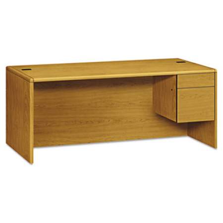 HON 10700 Series Single Pedestal Desk with Three-Quarter Height Right Pedestal, 72" x 36" x 29.5", Harvest (10785RCC)