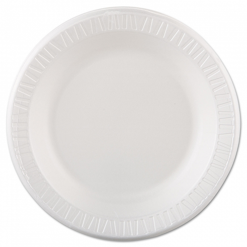 Quiet Classic Laminated Foam Dinnerware, Plate, 10.25" dia, White, 125/Pack, 4 Packs/Carton (10PWQR)