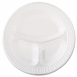 Quiet Class Laminated Foam Dinnerware, 3-Compartment Plate, 10.25" dia, White, 125/Pack, 4 Packs/Carton (10CPWQR)