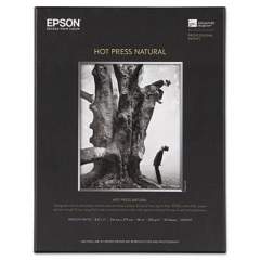 Epson Hot Press Fine Art Paper, 17 mil, 8.5 x 11, Smooth Matte Natural, 25/Pack (S042317)