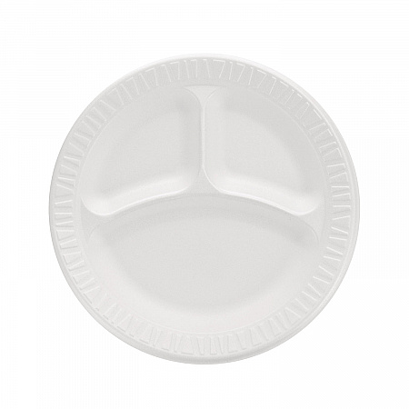 Concorde Foam Plate, 3-Compartment Plate, 9