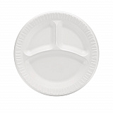 Quiet Classic Laminated Foam Plates, 3-Compartment Plate, 9" dia, White, 125/Pack, 4 Packs/Carton (9CPWQR)