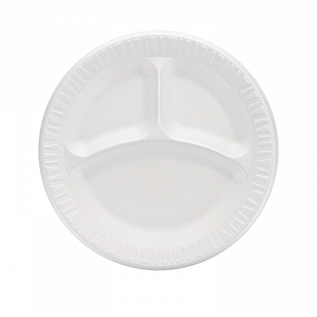 Quiet Classic Laminated Foam Plates, 3-Compartment Plate, 9