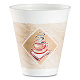 Cafe G Foam Hot/Cold Cups, 12 oz, Brown/Red/White, 1,000/Carton (12X16G)