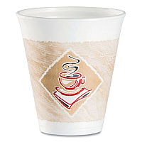 Cafe G Foam Hot/Cold Cups, 12 oz, Brown/Red/White, 1,000/Carton (12X16G)