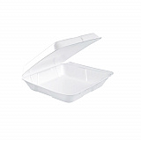 Foam Hinged Lid Containers, 7.5 x 8 x 2.2, White, 200/Carton (80HT1R)