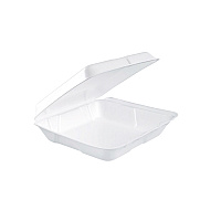 Foam Hinged Lid Containers, 7.5 x 8 x 2.2, White, 200/Carton (80HT1R)