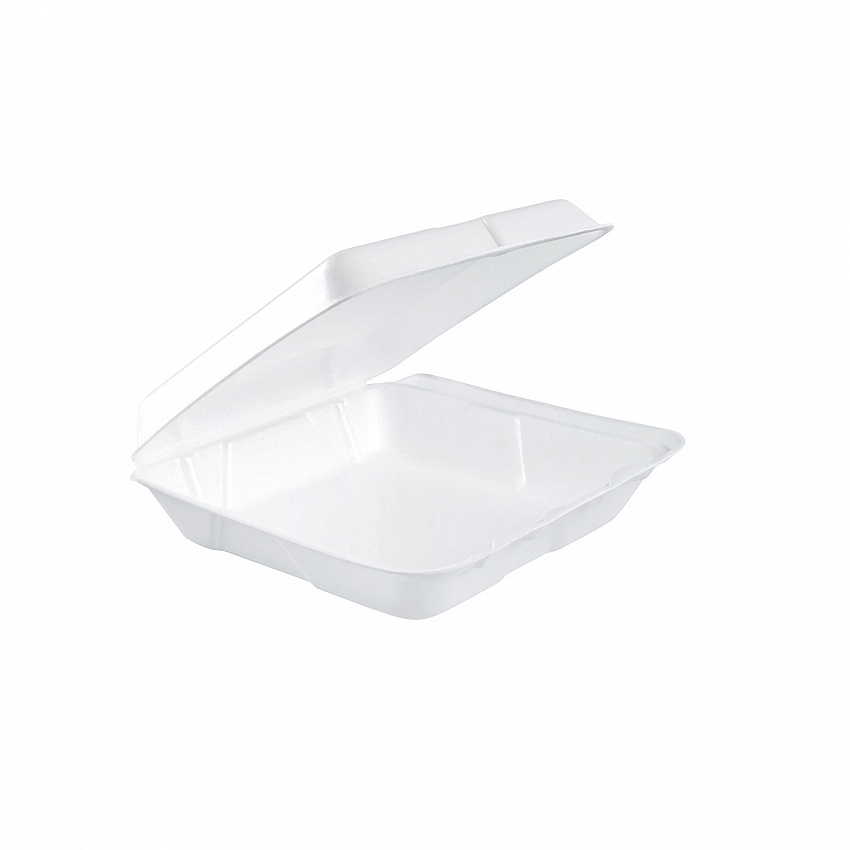 Foam Hinged Lid Containers, 7.5 x 8 x 2.2, White, 200/Carton (80HT1R)