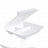 Foam Hinged Lid Containers, 3 Compartments, 7.5 x 8 x 2.3, White, 200/Carton (80HT3R)