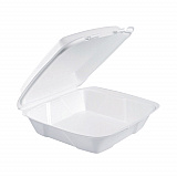 Foam Hinged Lid Containers, 9.01 x 9.4 x 3.1, White, 200/Carton (90HT1R)