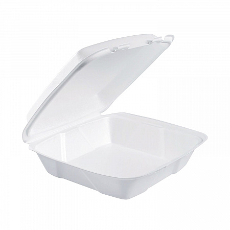 Foam Hinged Lid Containers, 9.01 x 9.4 x 3.1, White, 200/Carton (90HT1R)