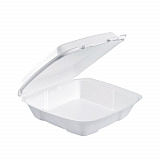 Foam Hinged Lid Container, Performer Perforated Lid, 9 x 9.4 x 3, White, 100/Bag, 2 Bag/Carton (90HTPF1R)