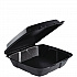 Insulated Foam Hinged Lid Containers, 9.01 x 9.4 x 3.1, Black, 100/Bag, 2 Bags/Carton, 200 Containers/Carton (90HTPFB1R)