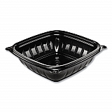 PresentaBowls Pro Black Square Bowls, 8 oz, 5 x 5 x 1.5, Plastic, 63/Bag, 8 Bags/Carton (B8SB)