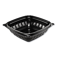 PresentaBowls Pro Black Square Bowls, 8 oz, 5 x 5 x 1.5, Plastic, 63/Bag, 8 Bags/Carton (B8SB)