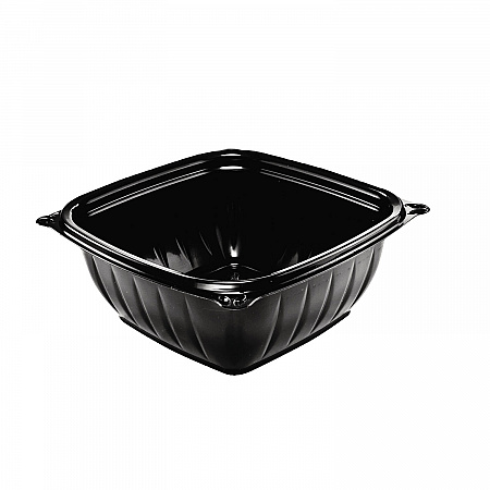 PresentaBowls Pro Black Square Bowls, 12 oz, 5 x 5 x 2, Black, Plastic, 63/Bag, 8 Bags/Carton (B12SB)