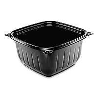PresentaBowls Pro Black Square Bowls, 16 oz, 5 x 5 x 2.5, Plastic, 63/Bag, 8 Bags/Carton (B16SB)