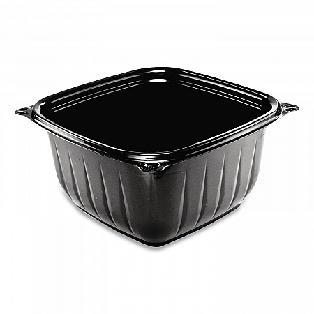 PresentaBowls Pro Black Square Bowls, 16 oz, 5 x 5 x 2.5, Plastic, 63/Bag, 8 Bags/Carton (B16SB)