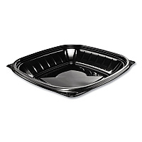 PresentaBowls Pro Black Square Bowls, 24 oz, 8.5 x 8.5 x 1.8, Plastic, 63/Bag, 4 Bags/Carton (B24SB)