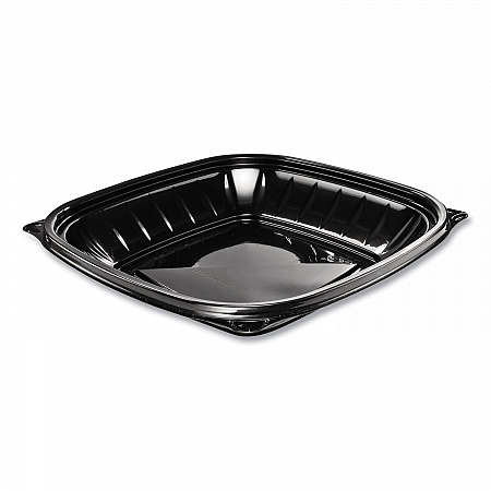PresentaBowls Pro Black Square Bowls, 24 oz, 8.5 x 8.5 x 1.8, Plastic, 63/Bag, 4 Bags/Carton (B24SB)
