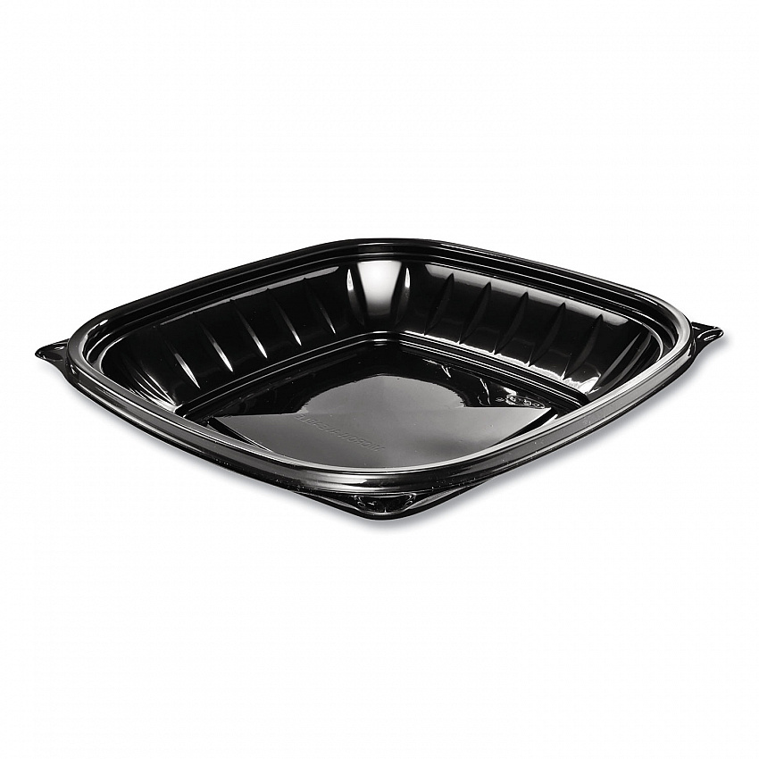 PresentaBowls Pro Black Square Bowls, 24 oz, 8.5 x 8.5 x 1.8, Plastic, 63/Bag, 4 Bags/Carton (B24SB)