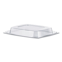 ClearPac Clear Container Lids, Dome, 6.5 x 7.5, Clear, Plastic, 63/Pack, 8 Packs/Carton (C32DDLR)
