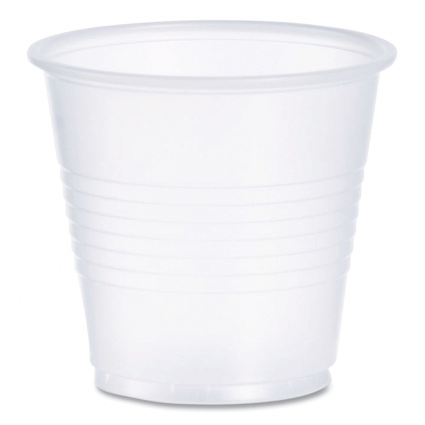 High-Impact Polystyrene Cold Cups, 3.5 oz, Plastic, Translucent, 100/Sleeve, 25 Sleeves/Carton (Y35)