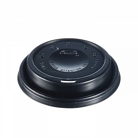 Cappuccino Dome Sipper Lids, Fits 12 oz to 24 oz Hot Cups, Plastic, Black, 100/Pack, 10 Packs/Carton (16ELBLK)