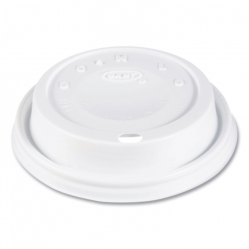 Cappuccino Dome Sipper Lids, Fits 12 oz Hot Cups, Plastic, White, 1,000/Carton (12EL)