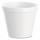 Food Containers, Squat, 8 oz, White, Foam, 1,000/Carton (8SJ12)
