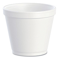 Food Containers, Squat, 8 oz, White, Foam, 1,000/Carton (8SJ12)