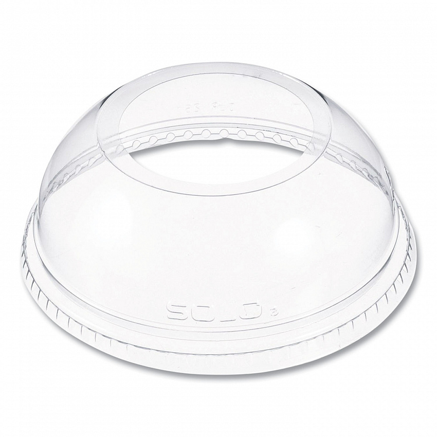 Open-Top Dome Lid, With 1.9" dia Hole, Fits 16 oz to 24 oz Cold Cups, Plastic, Clear, 1,000/Carton (DLW626)