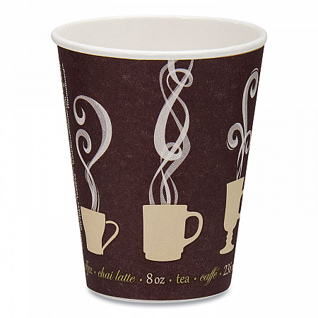 Thermoguard Insulated Paper Hot Cups, 8 oz, Steam Print Design, 1,000/Carton (DWTG8ST)