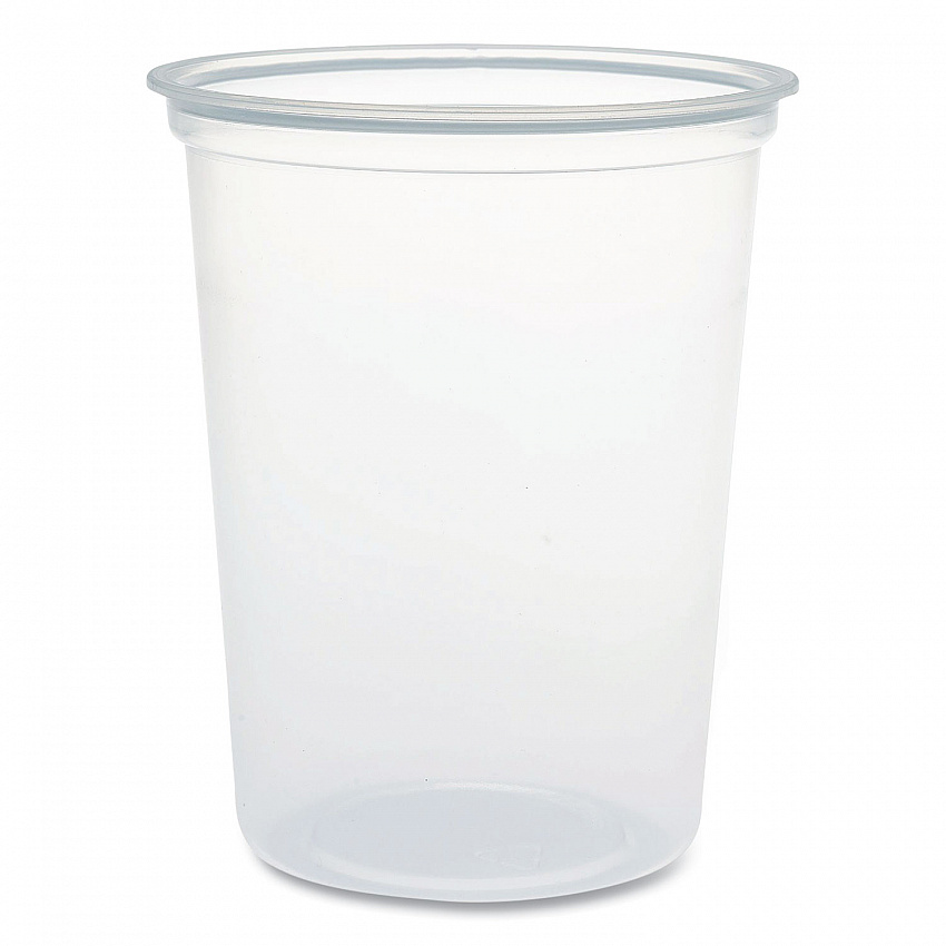 Microgourmet Plastic Deli Container, 32 oz, 4.7" Diameter x 5.7" h, Clear, 500/Carton (MN320100)