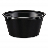 Polystyrene Portion Cups, 2 oz, Plastic, Black, 250/Bag, 10 Bags/Carton (P200BLK)