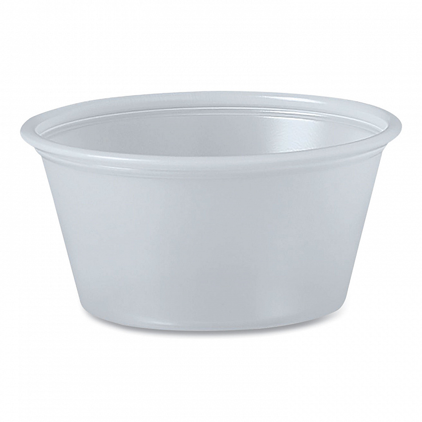 Polystyrene Portion Cups, 2 oz, Plastic, Translucent, 250/Bag, 10 Bags/Carton (P200N)