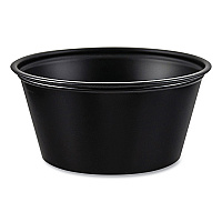 Polystyrene Portion Cups, 3.25 oz, Plastic, Black, 250/Bag, 10 Bags/Carton (P325BLK)