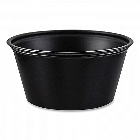 Polystyrene Portion Cups, 3.25 oz, Plastic, Black, 250/Bag, 10 Bags/Carton (P325BLK)
