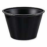 Polystyrene Portion Cups, 4 oz, Plastic, Black, 250/Bag, 10 Bags/Carton (P400BLK)