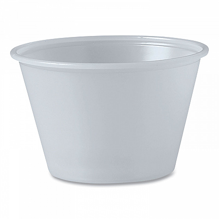 Polystyrene Portion Cups, 4 oz, Plastic, Translucent, 250/Bag, 10 Bags/Carton (P400N)