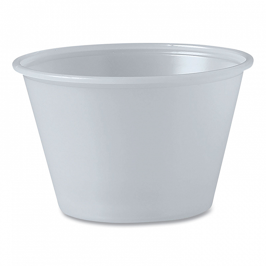 Polystyrene Portion Cups, 4 oz, Plastic, Translucent, 250/Bag, 10 Bags/Carton (P400N)