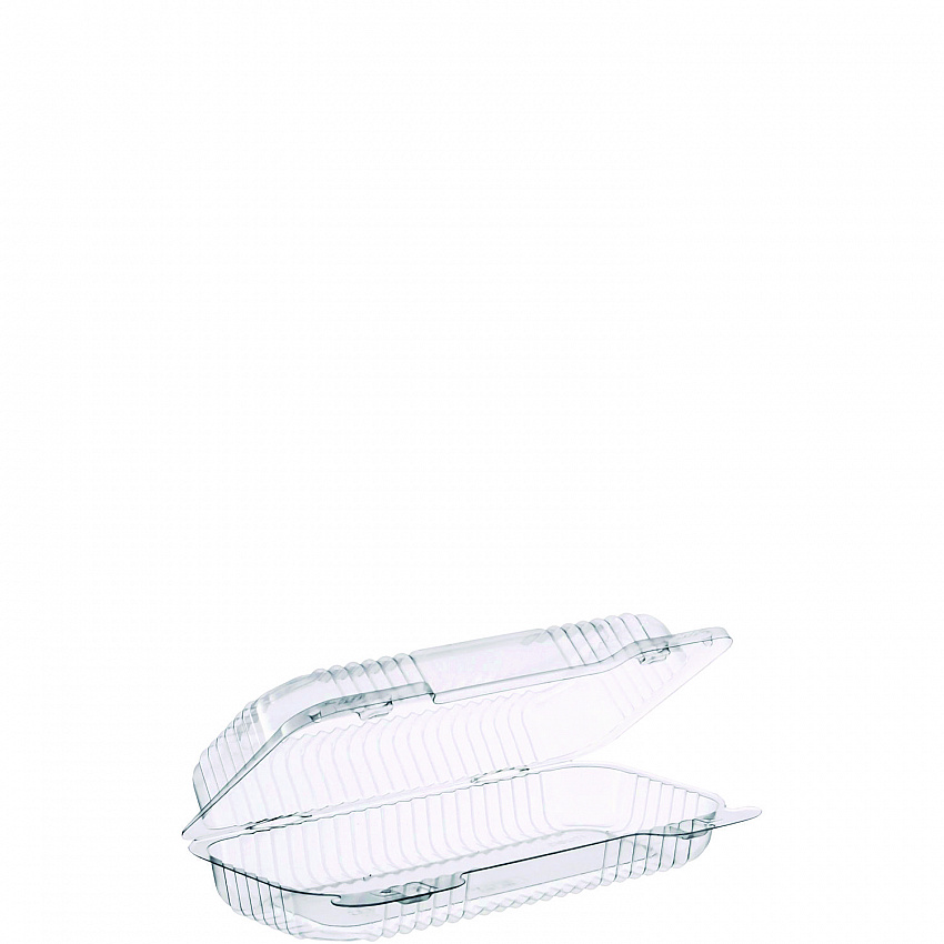 StayLock Clear Hinged Lid Containers, 4.5 x 8.5 x 2.1, Clear, Plastic, 250/Carton (PET18UT1)